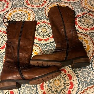 Wolky incredible brown leather tall boots size 38.